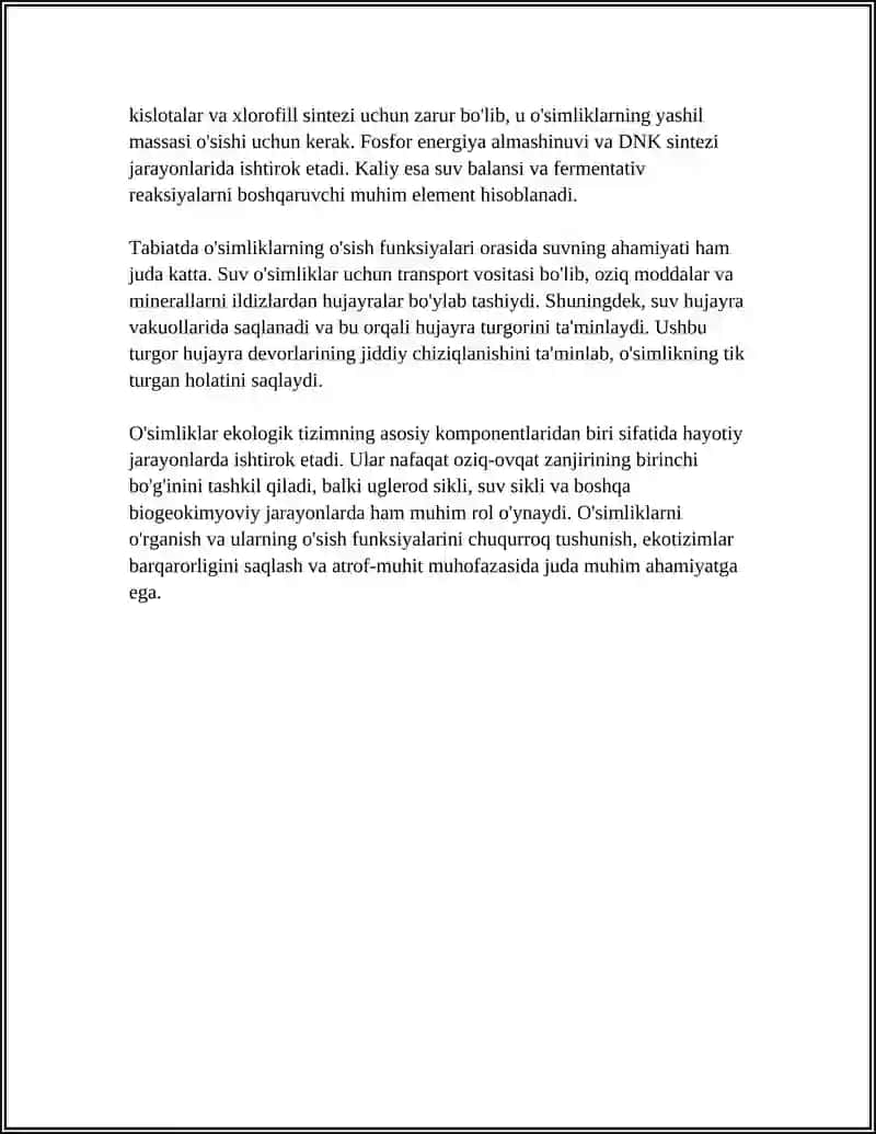 Tabiatdagi o'simliklarning o'sish funksiyalari 4