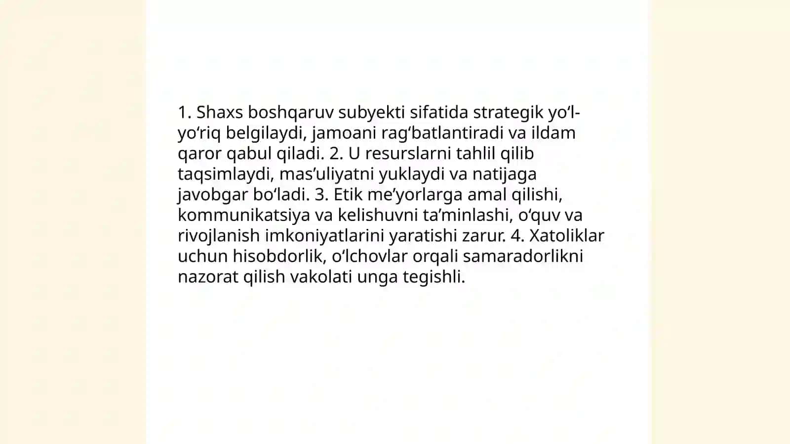 Rahbarlik va liderlikning nazariy asoslari 4