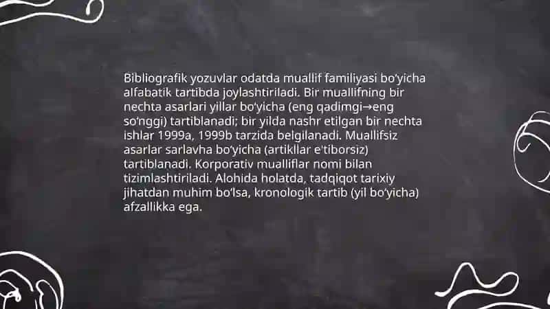 Bibliografik ro’yxatni tuzish qoidalari 4