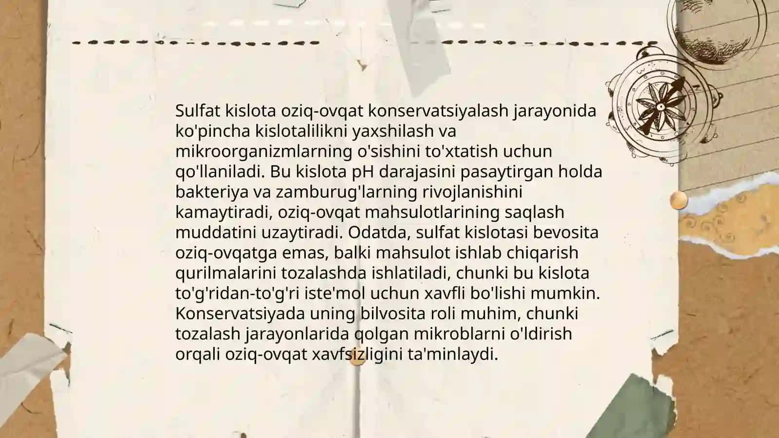 Sulfat kislataning oziq-ovqat sanoatidagi ahamiyati 4
