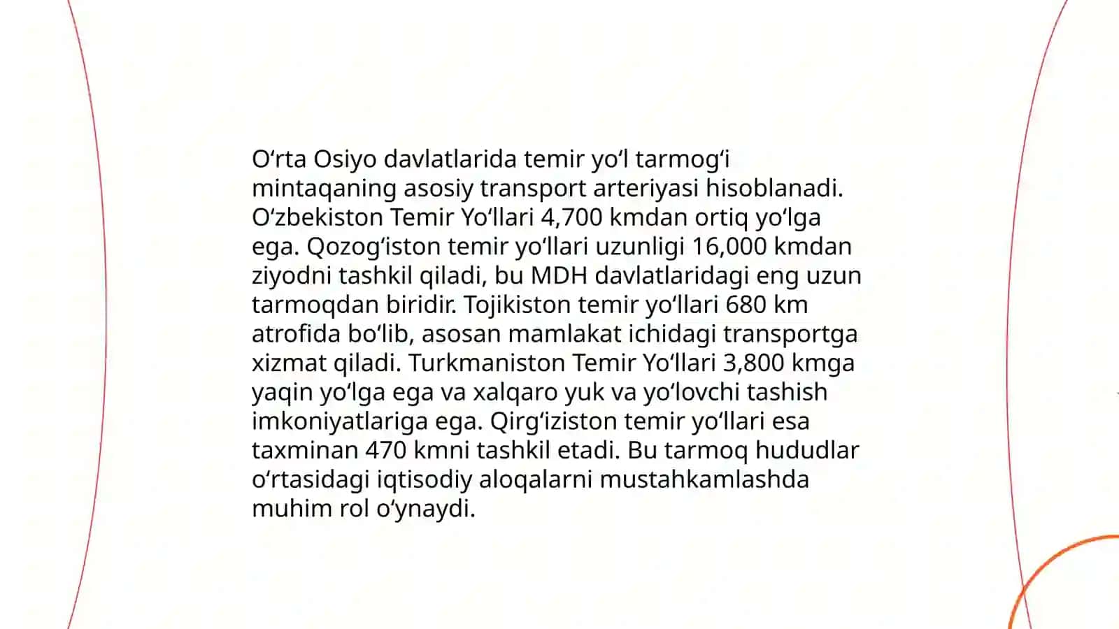 Oʻrta Osiyo davlatlari transporti 4
