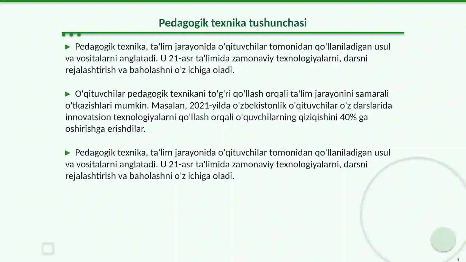 Pedagogik mahorat va texnika o'rtasidagi bog'liqlik 4