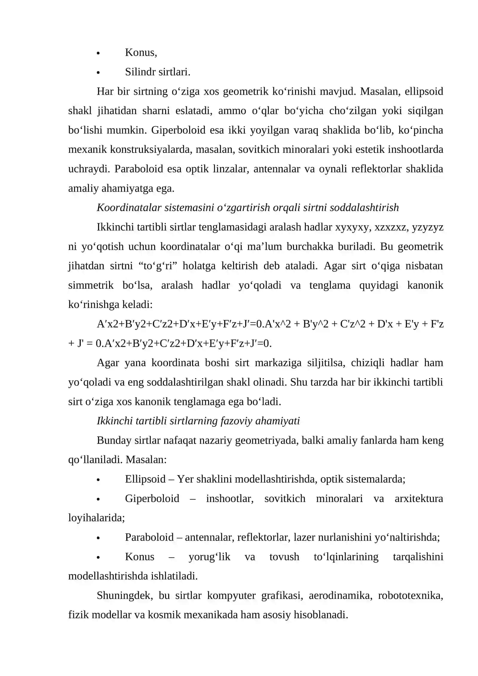 Ikkinchi tartibli sirtlar integrallari mavzusida tayyor mustaqil ta'lim 4