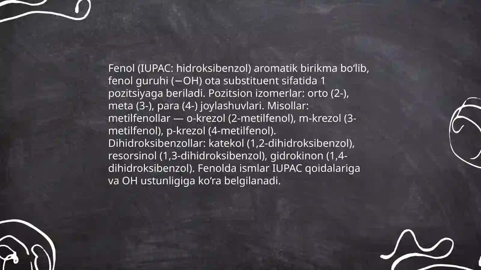 Fenol va boshqa aromatik uglevodorodlar 4