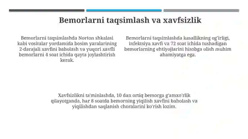 Palata hamshirasi vazifalari 4