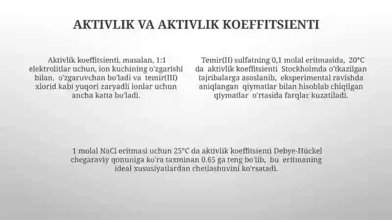 Elektrolit eritmalarning termodinqmik nazariyasi 4