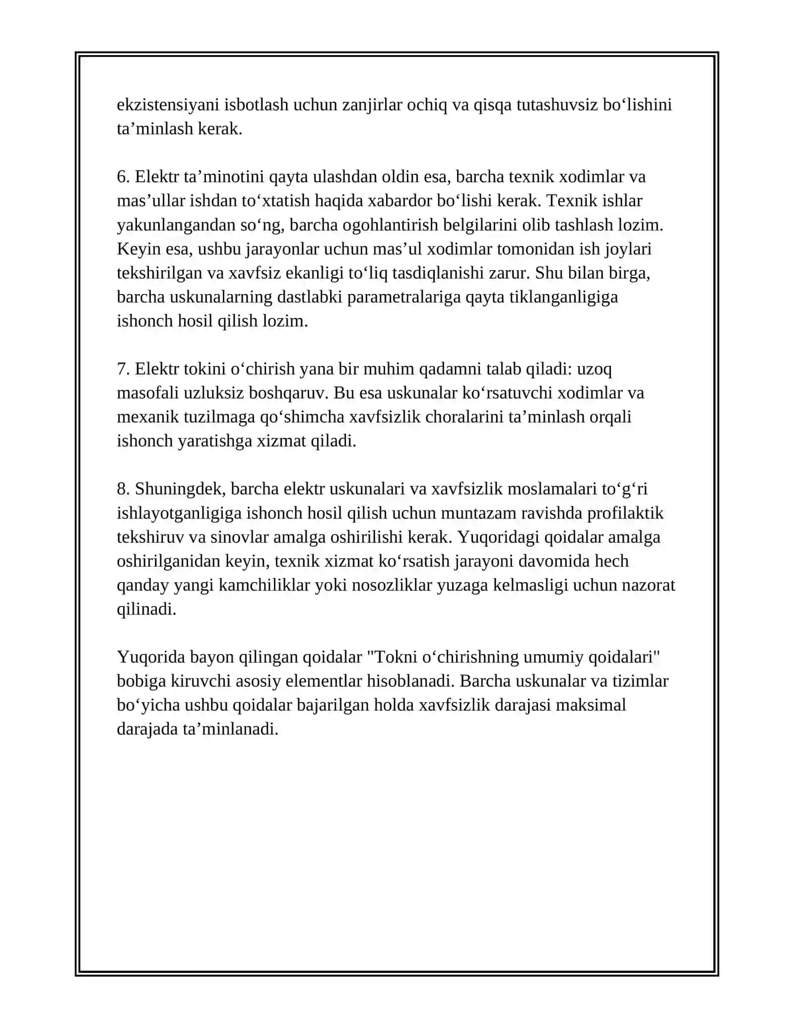 TOK KESISH QOIDALARI 4