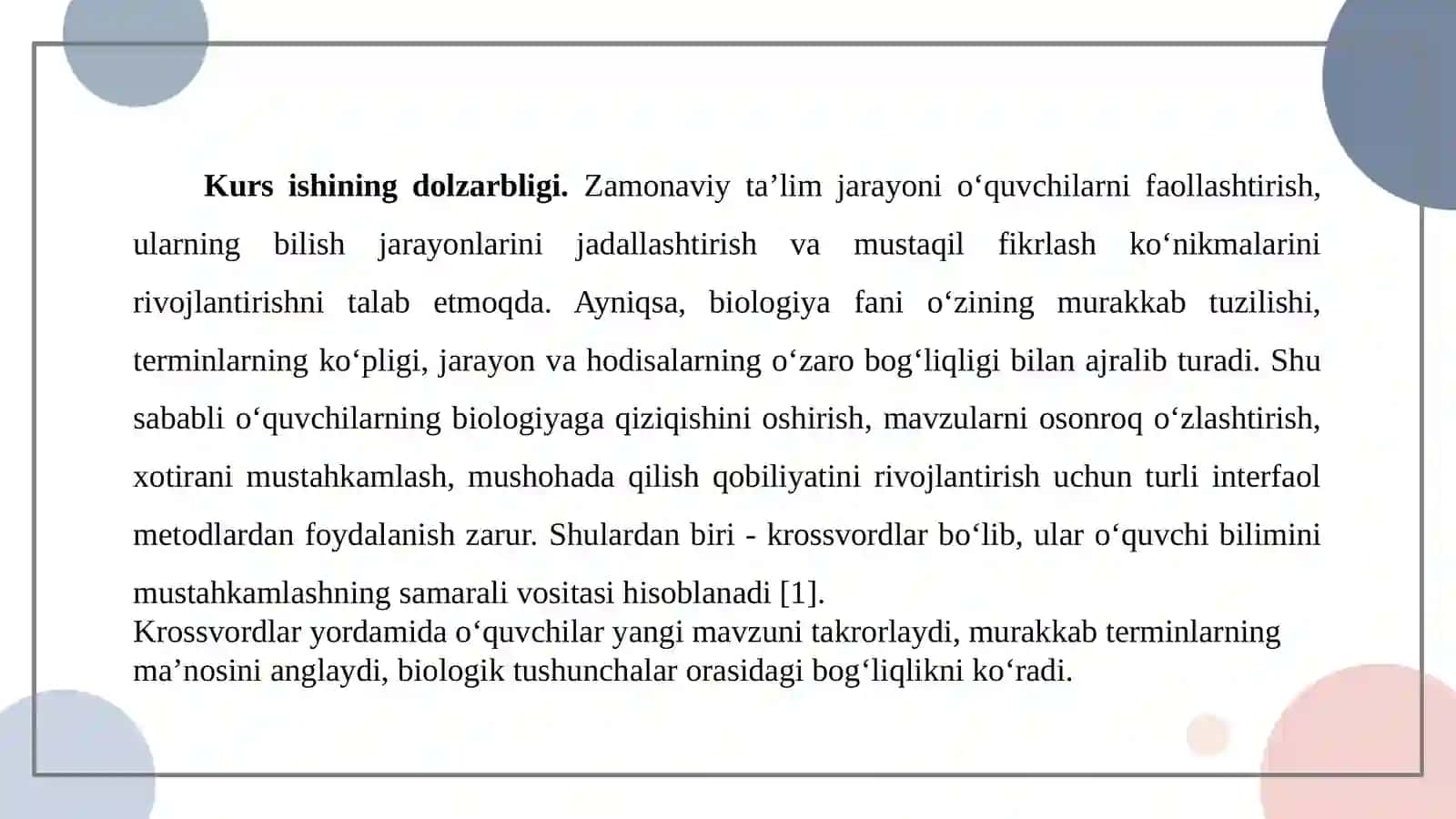 Biologiyadan krassvordlar 4