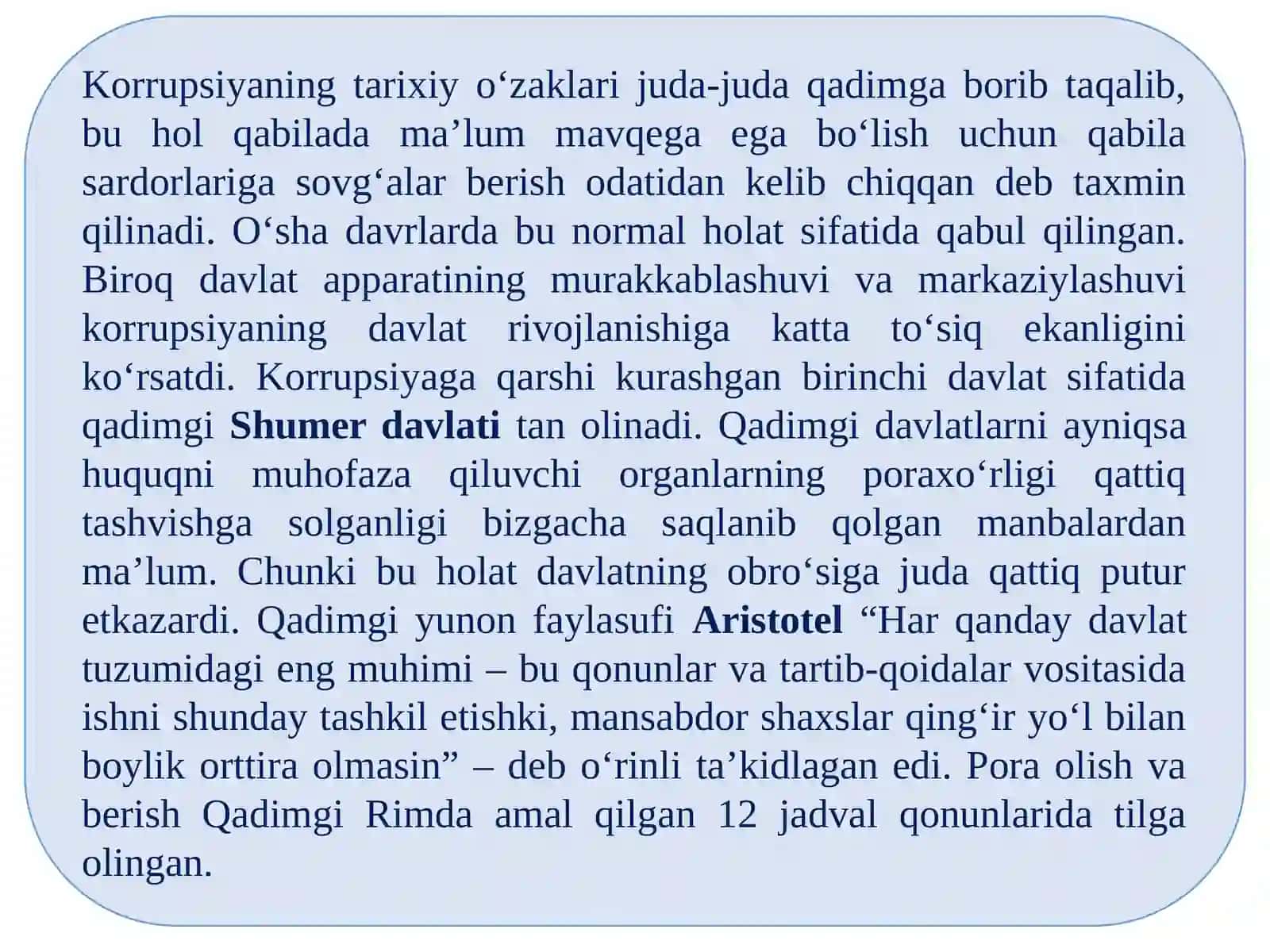 KORRUPSIYAGA QARSHI KURASHNING JAHON TAJRIBASI. OʻZBEKISTONNING KORRUPSIYAGA QARSHI KURASH SIYOSATI. 4