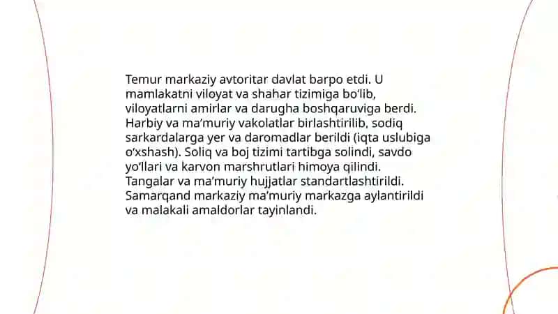 Amir Temur - buyuk davlat arbobi 4