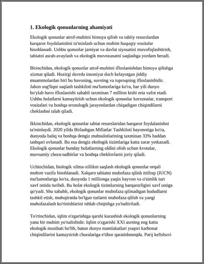 Ekologik qonunlarning ahamiyati 4