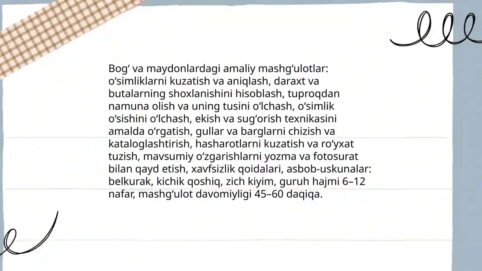 Tabiat bilan tanishtirishda mashgʻulot turlari 4