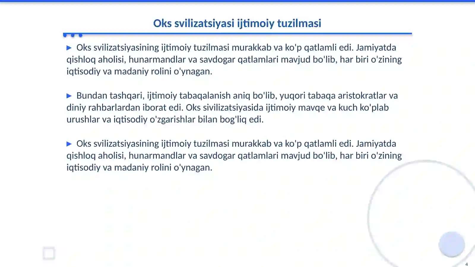 Oks svilizatsiyasi haqida umumiy tushuncha 4