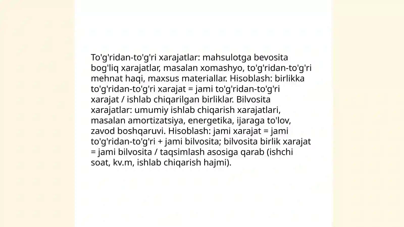 Ishlab chigarish (korxona) xarajatlari, uning tarkibi va turlari 4