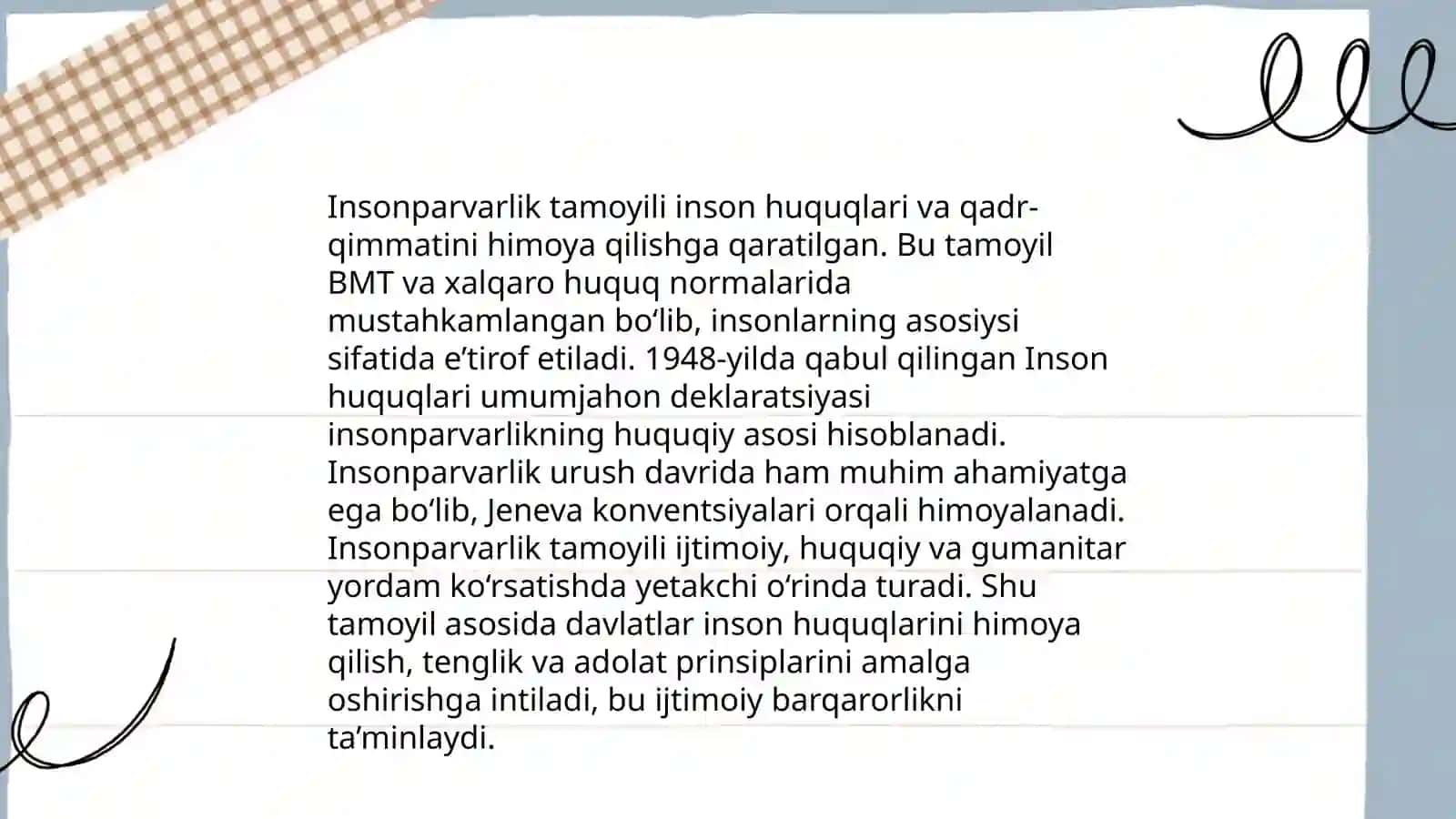 Insonparvarlik tamoyili 4