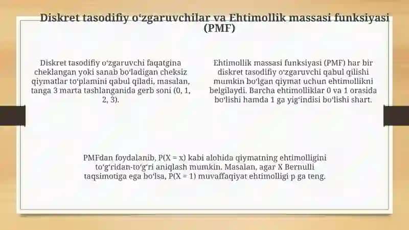 Tasodifiy miqdorlar 4
