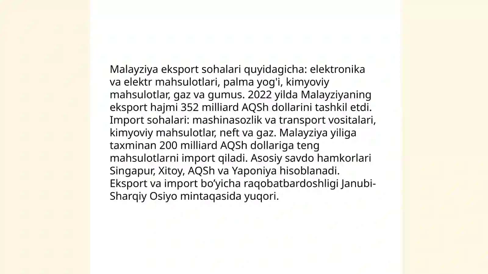 Malayziya iqtisodiyoti 4