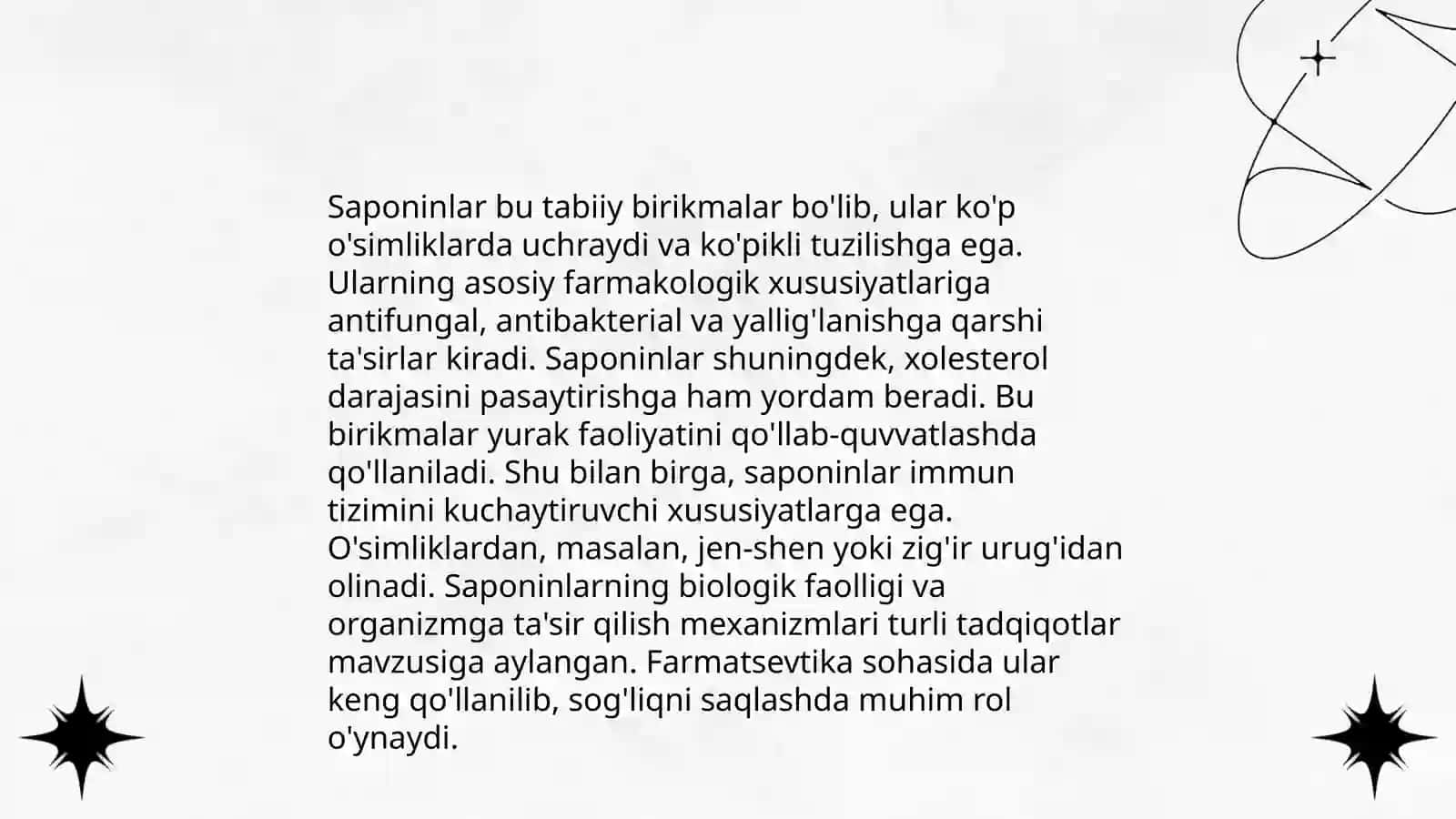 Saponin tarkibidagi tabiiy preparatlar 4