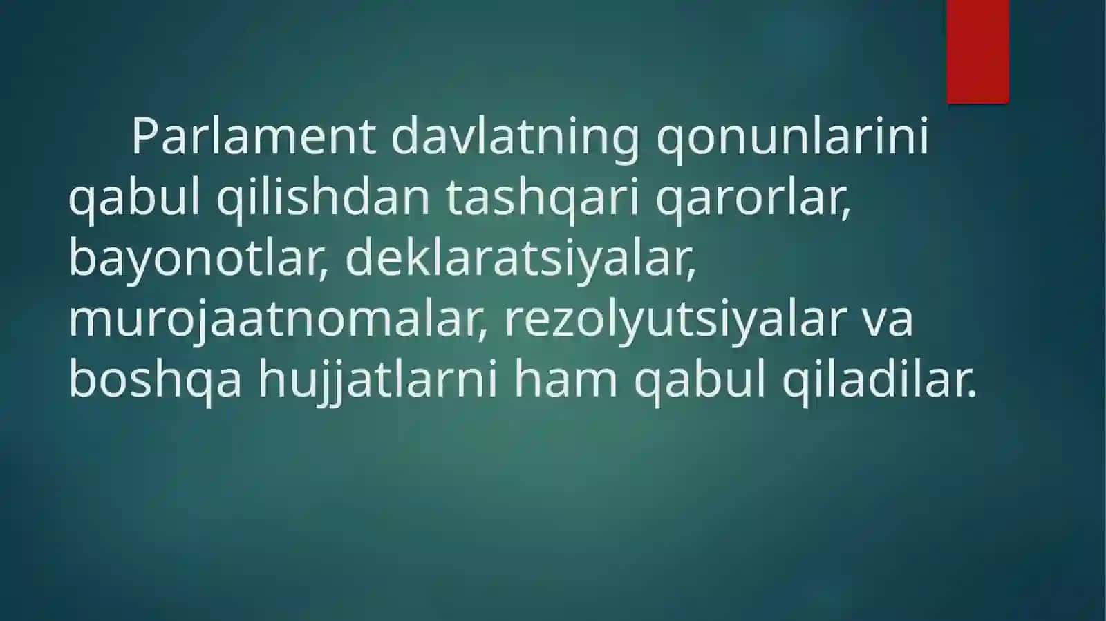 O`ZBEKISTONDA PARLAMENT TIZIMI VA UNDAGI ISLOHOTLAR 4