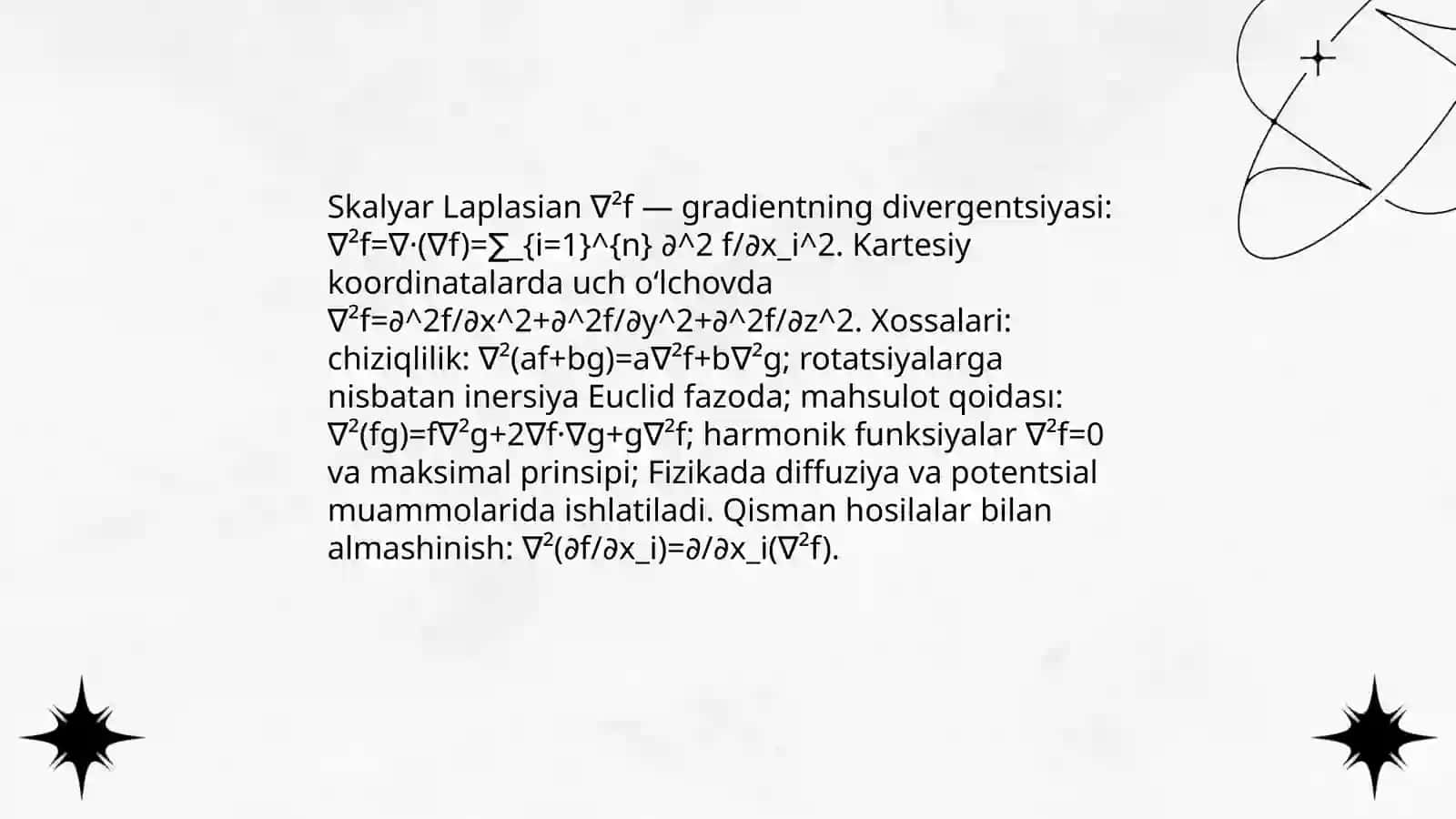 Vektor maydonidagi ikkinchi tartibli amallar 4