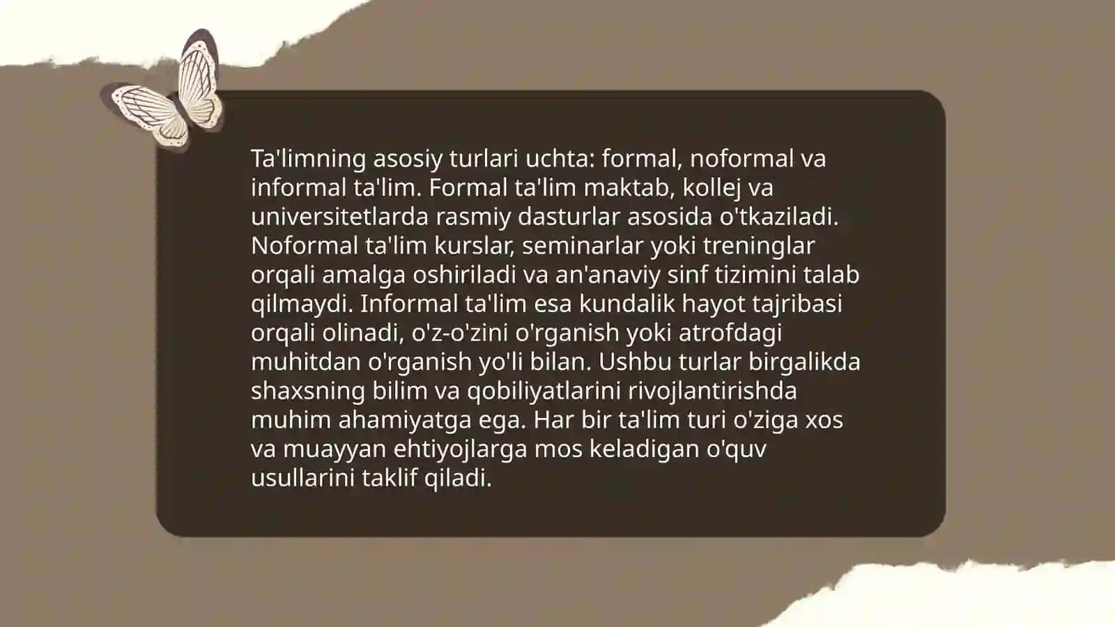 Tillarning tasnifi 4