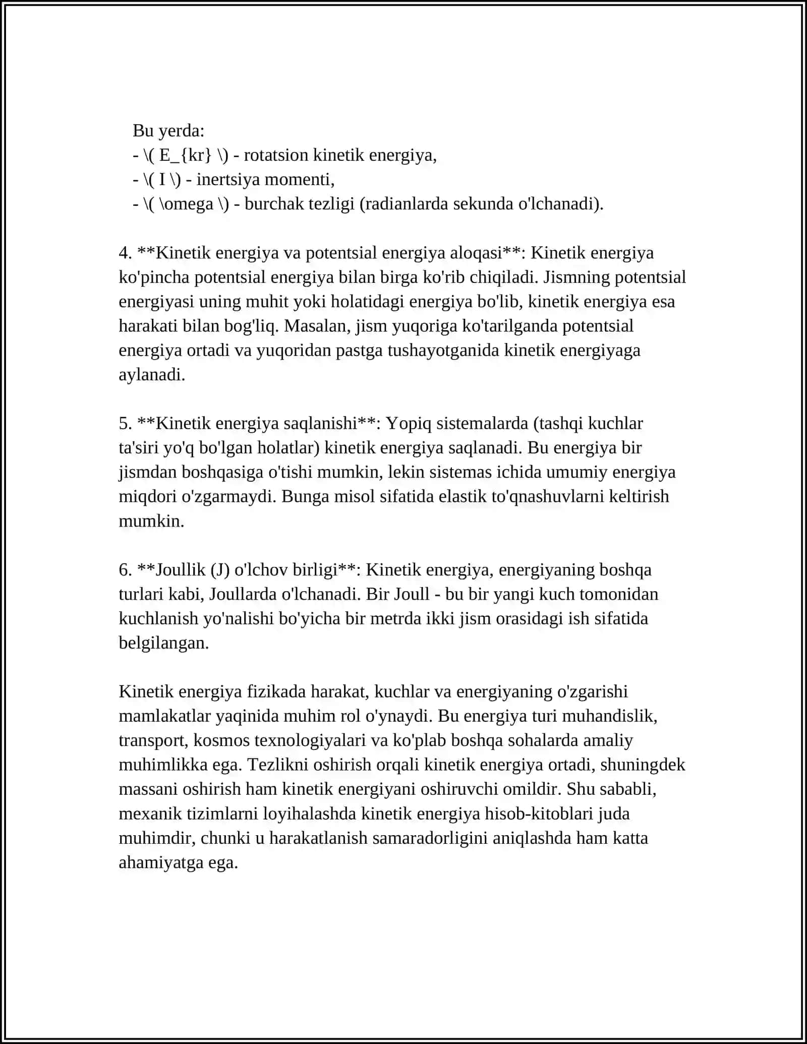 SISTEMA KINETIK ENERGIYASINING STRUKTURASI 4