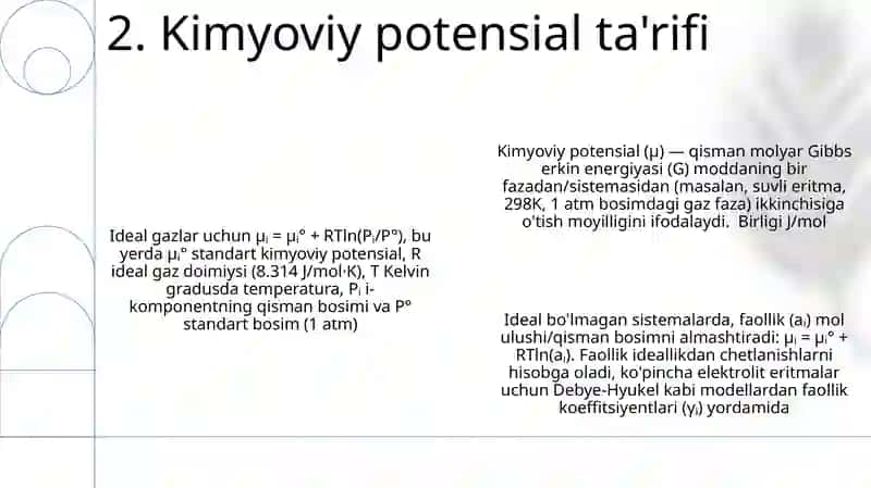 Kimyoviy potensialni hisoblash 4