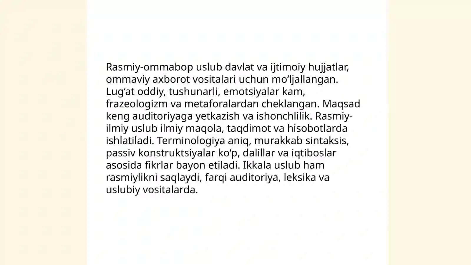So'zlashuv uslubi. Òzbek tili lahja va shevalari 4