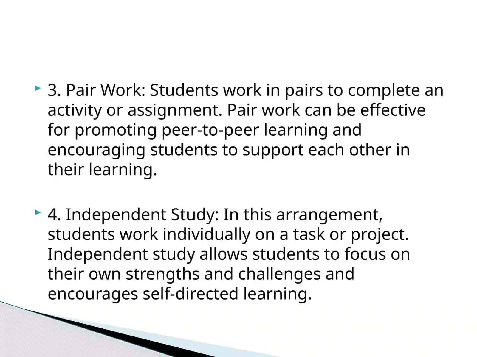 Learners interaction pattern and grouparrangment 4