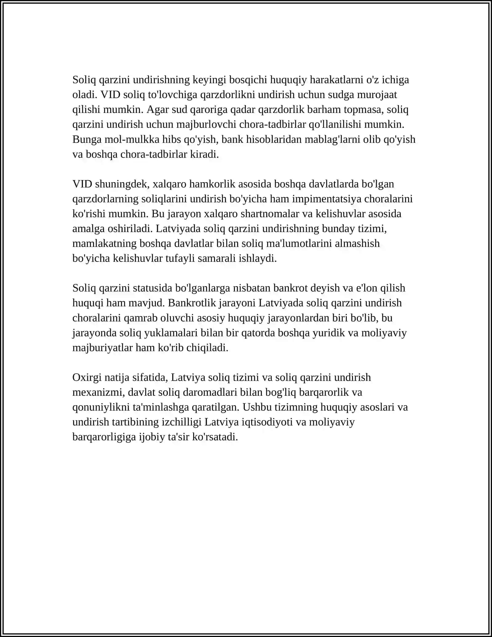 LATVIYADA SOLIQ QARZINI UNDIRISH TARTIBI 4
