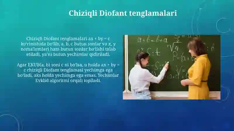 Diofant tenglamalari: Asosiy tushunchalar va misollar 4