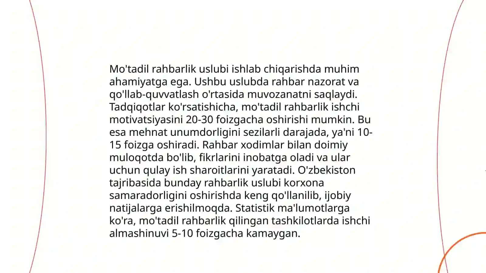 Rahbarlik uslublarining tashkilot madaniyati va mehnat unumdorligiga ta’siri 4