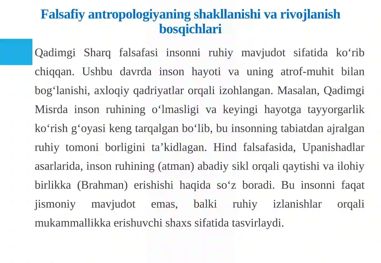 Falsafiy antropologiya—inson haqidagi qarashlar 4