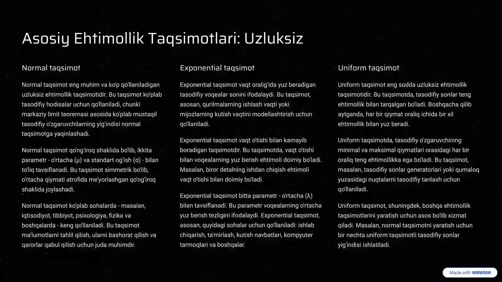 Ehtimollik Taqsimoti va Ma'lumotlarni Modellashtirishga 4