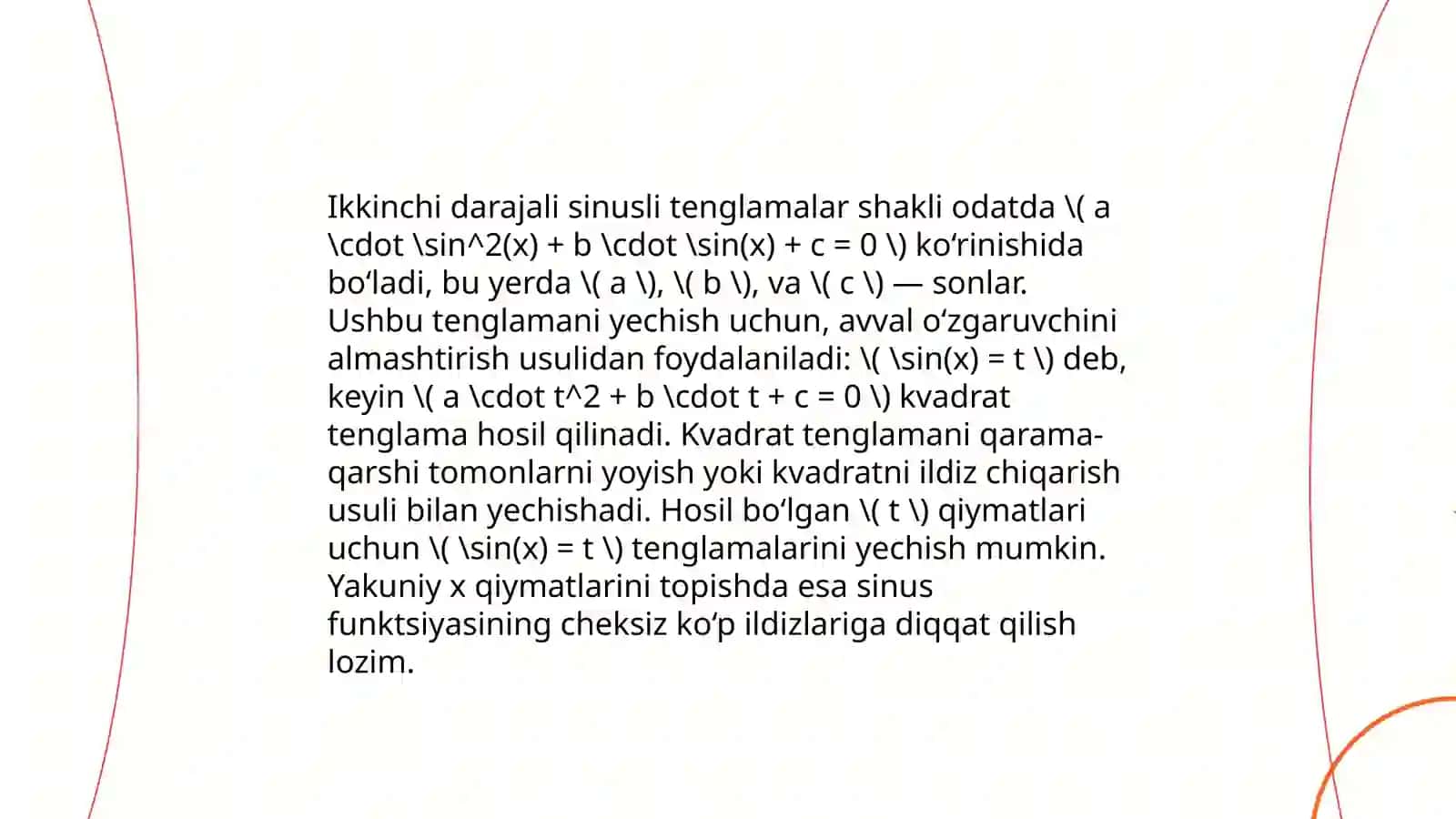 Trigonometrik tenglamalar 4