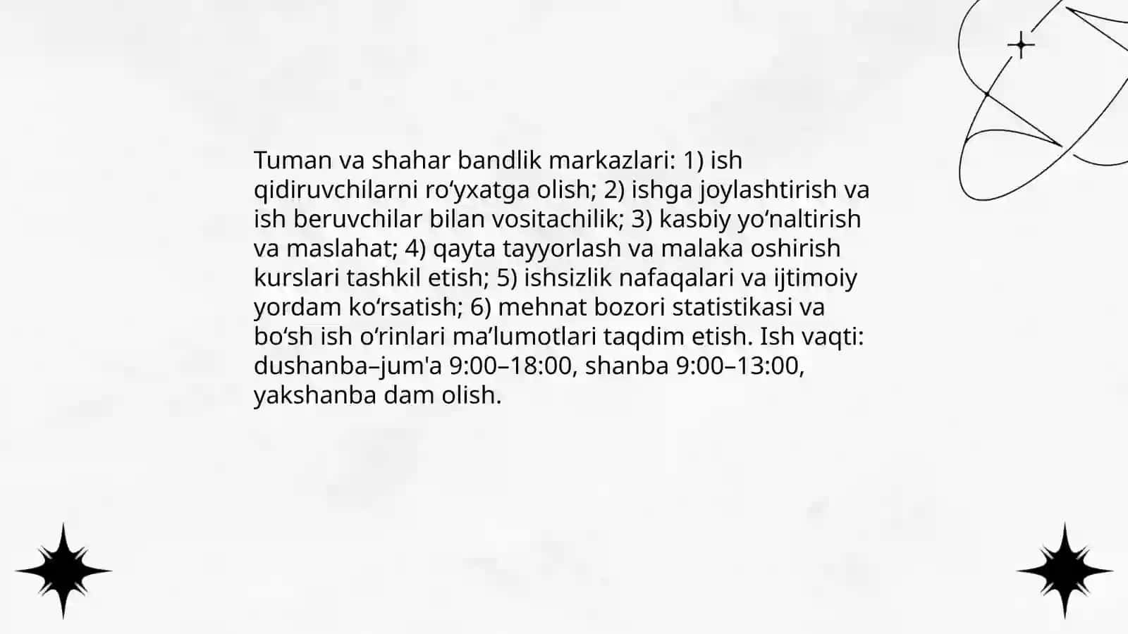 Ish o‘rinlari bo‘yicha ma’lumotlar bilan tanishish manbalari 4
