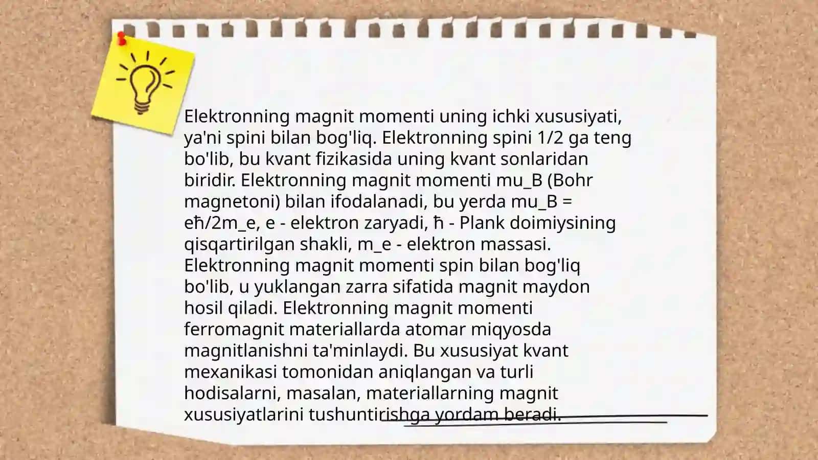 Elektronning magnit va mexanikaviy momentlari 4