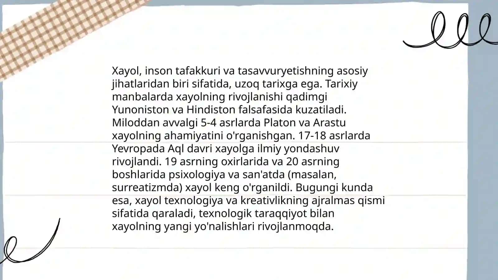 Xayol hagida tushuncha 4