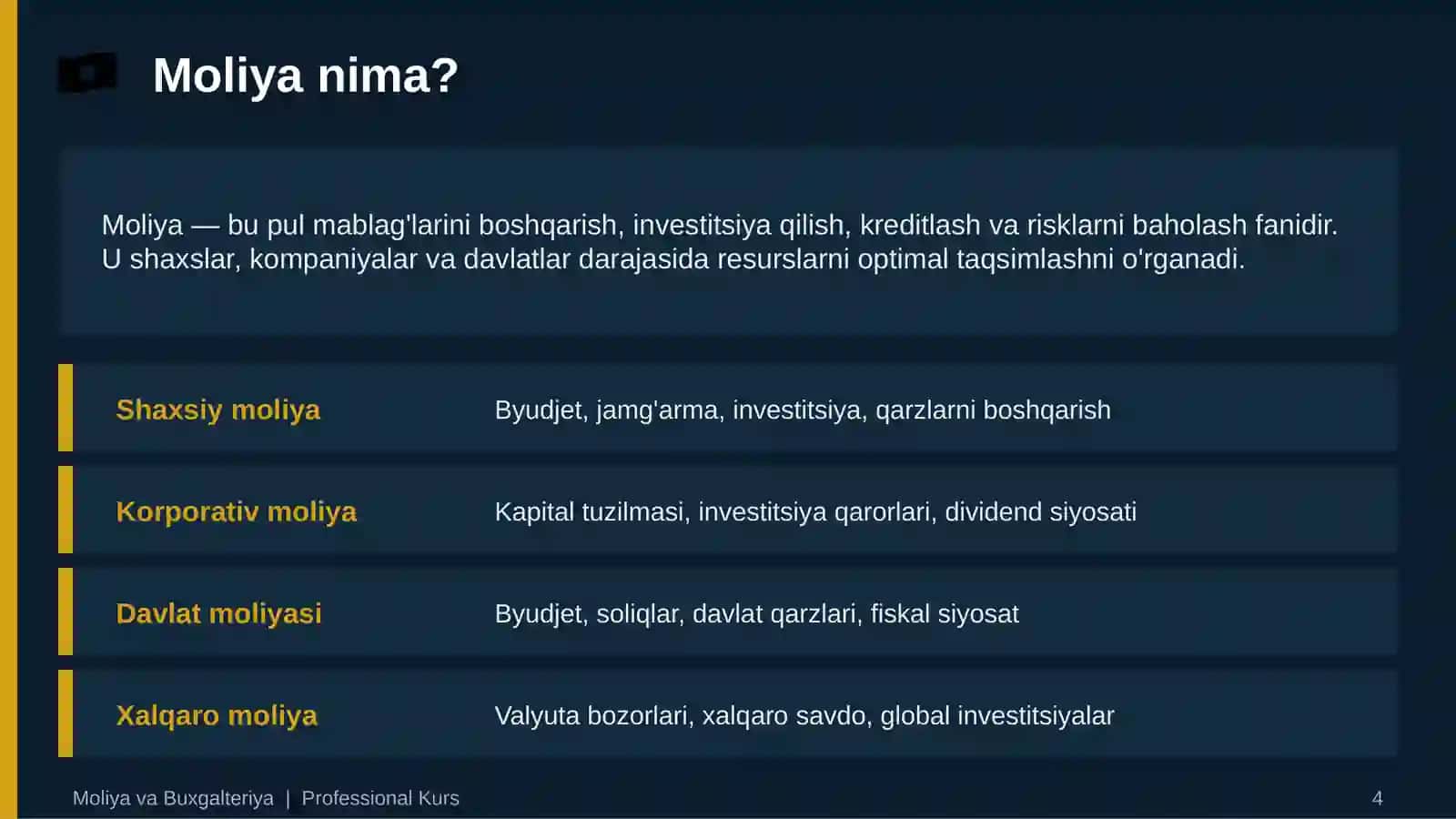 MOLIYA VA BUXGALTERIYA Professional o'quv materiali 4