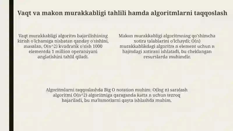 Saralash va qidiruv algoritmlari asoslari 4