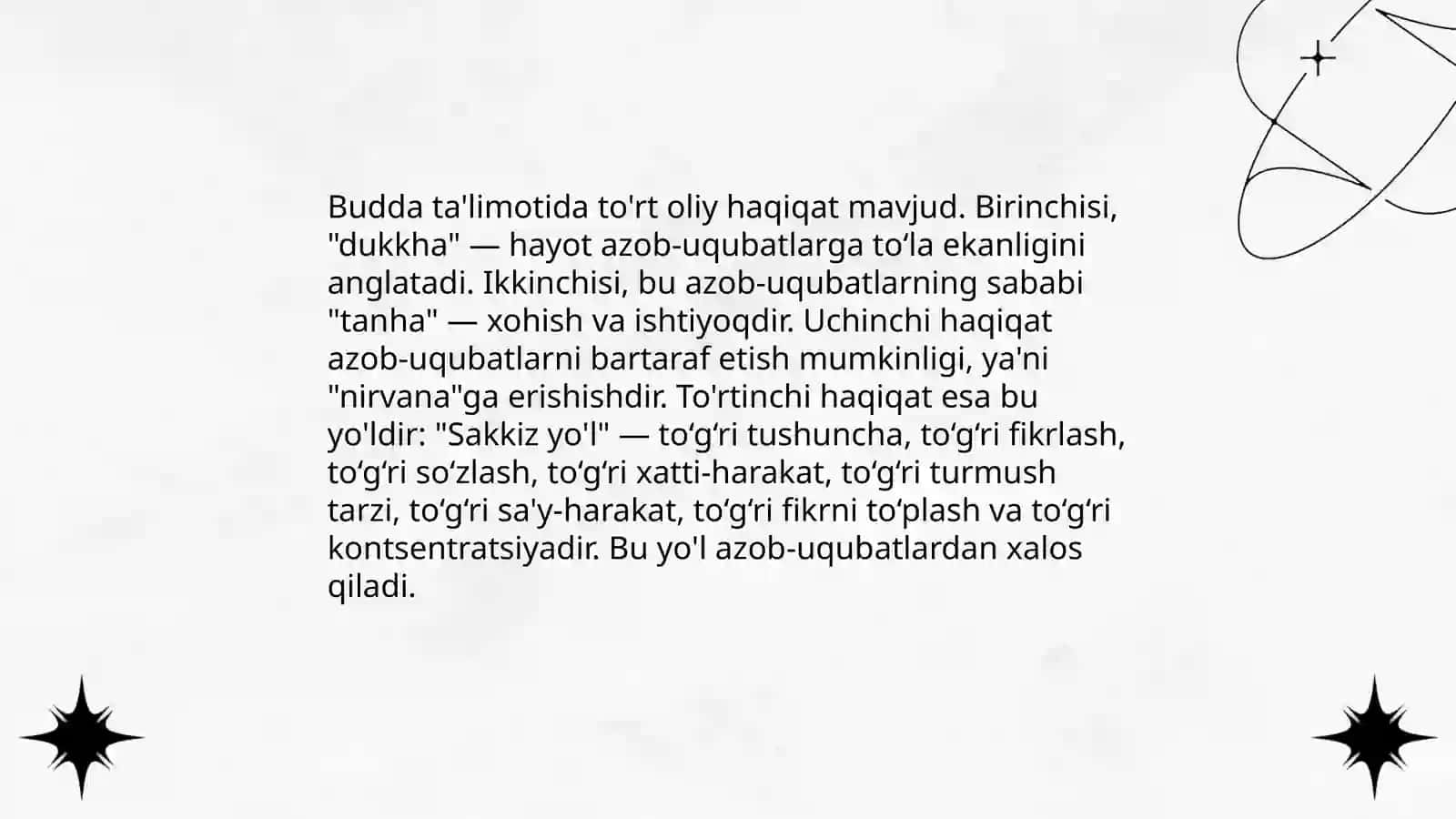 Buddizmning asosiy tamoyillari 4