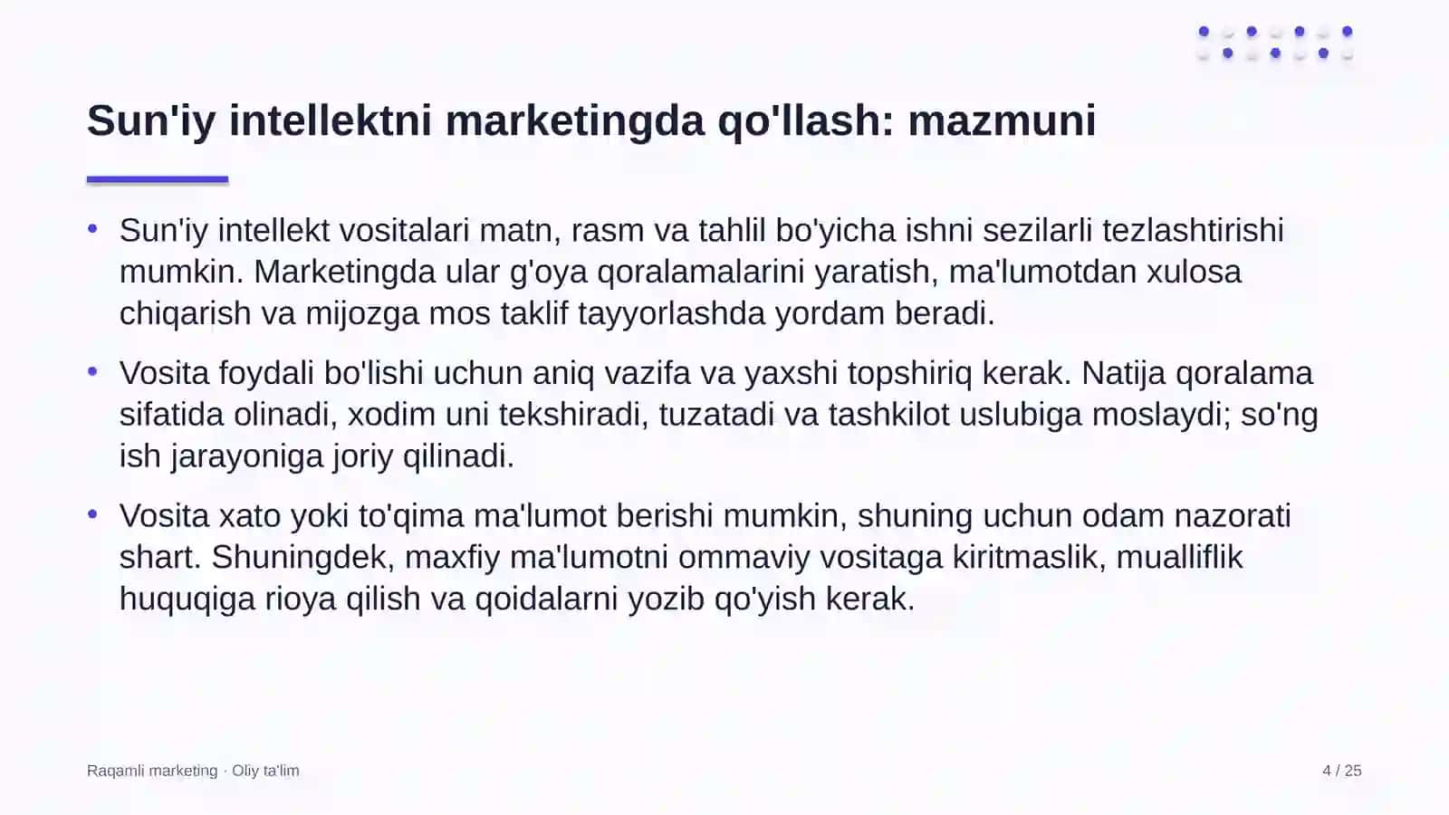 Ehtiyot qismlar do'konlarida sun'iy intellekt vositalarini marketingda qo'llash 4