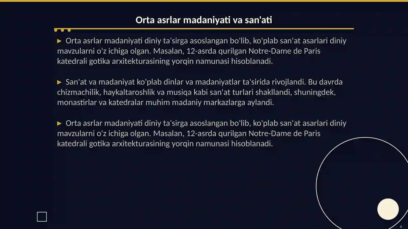 Yevropa orta asrlar madaniyati 4