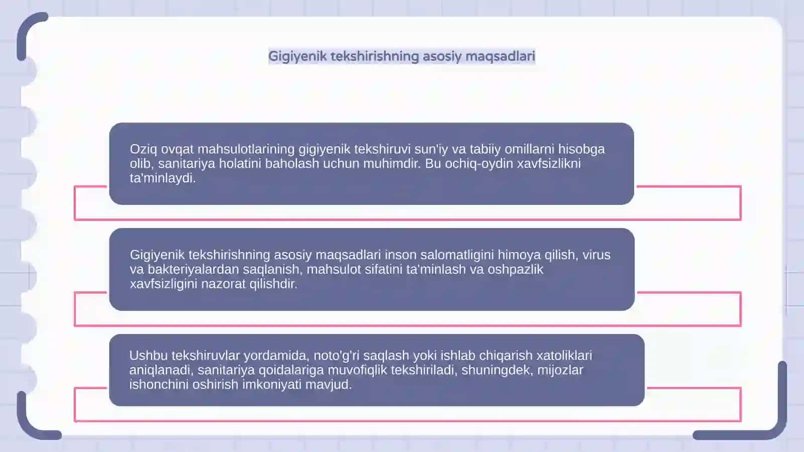 Oziq ovqat mahsulotlarining gigiyenik tekshirish ekspertizasi 4