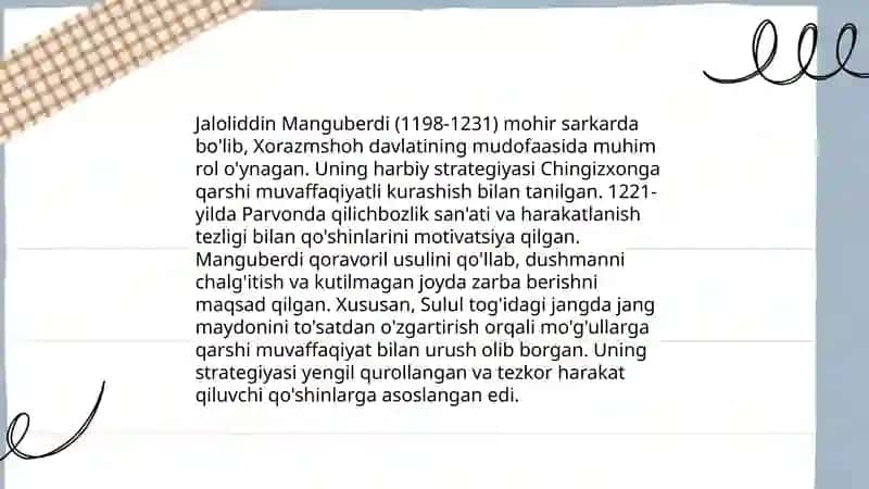 Jaloliddin Manguberdi vatan himoyachisi 4