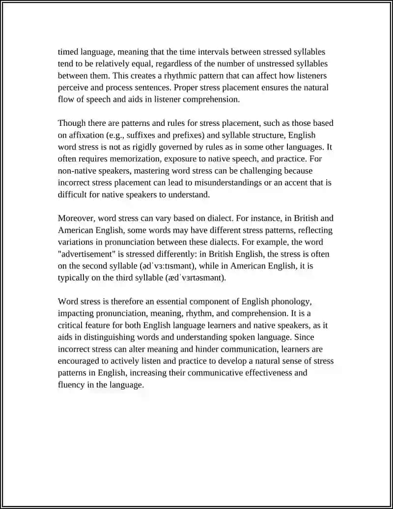 WORD STRESS IN ENGLISH 4