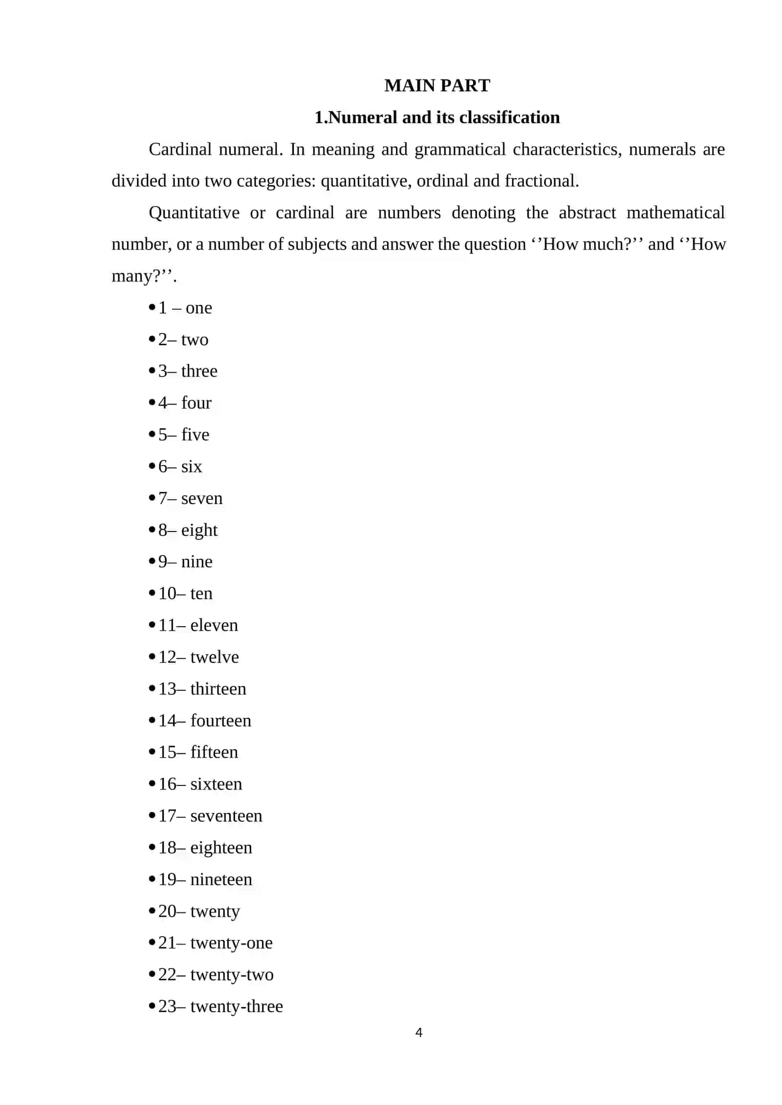 Numeral and its classification in English 4