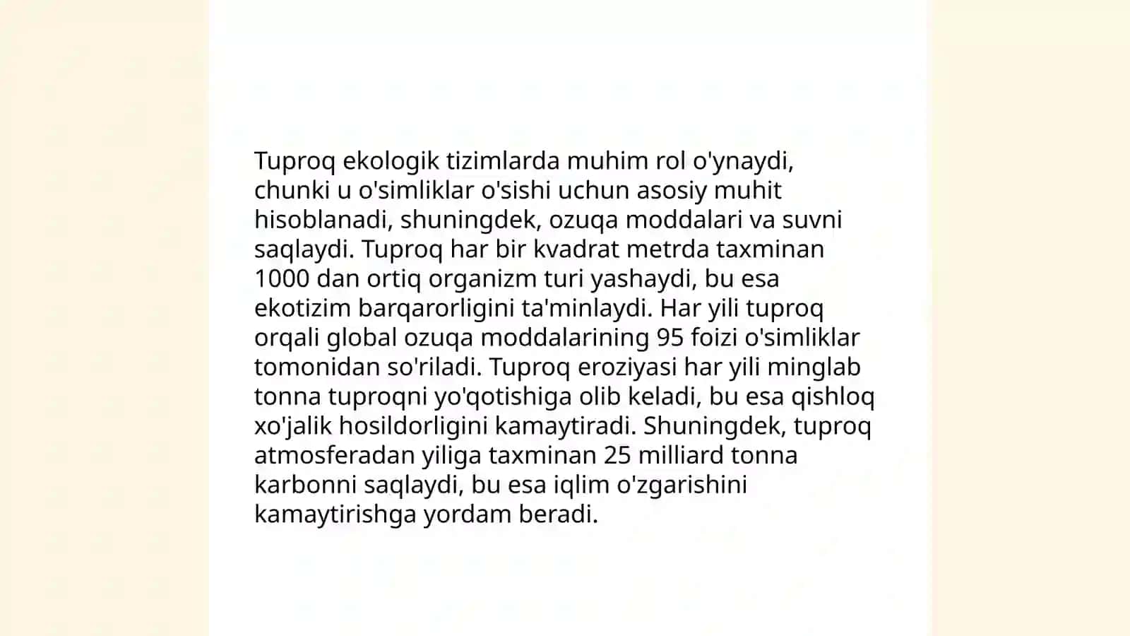 Tuproqning biosfera va inson hayotidagi ahamiyati 4