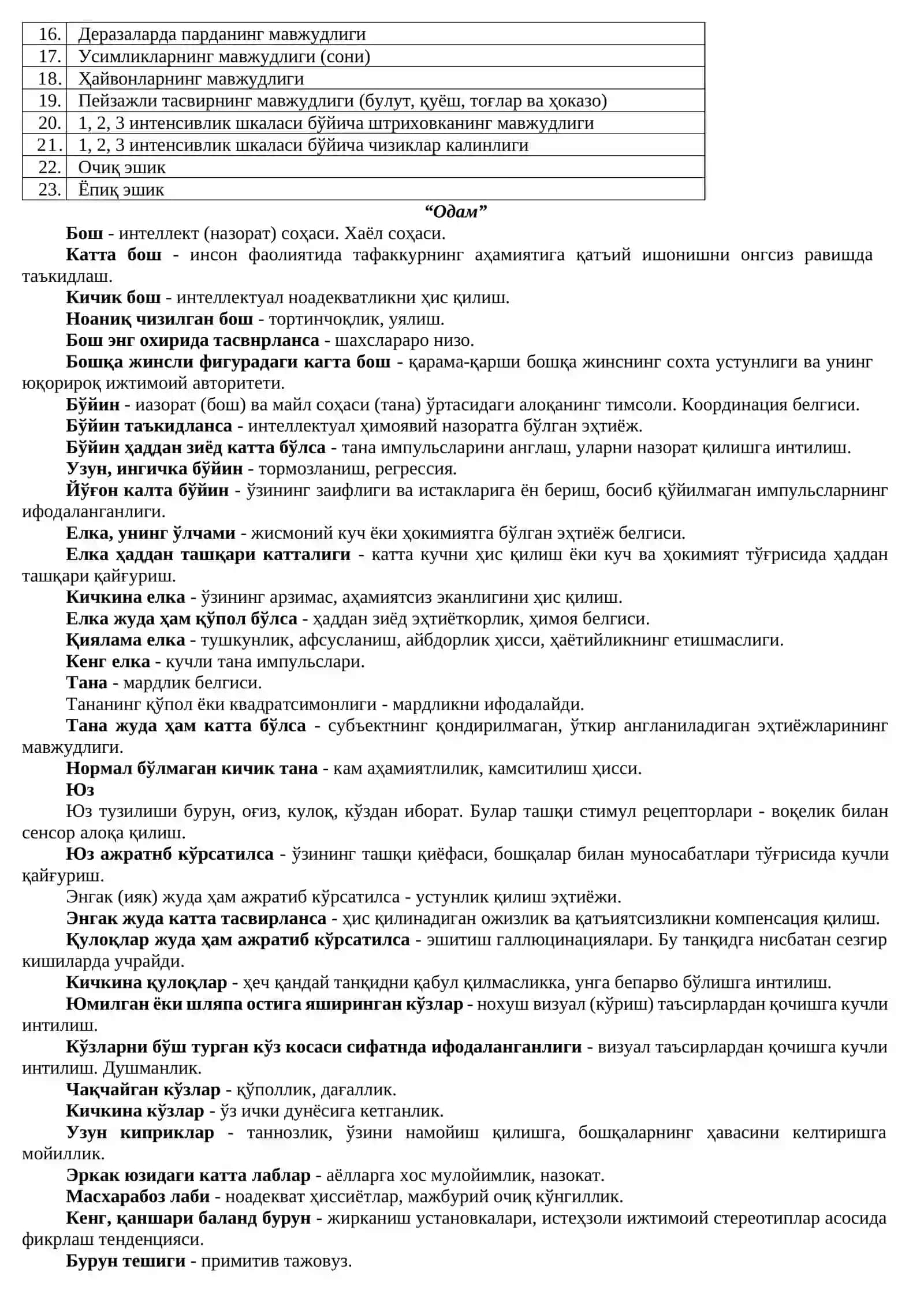 «УЙ, ДАРАХТ, ОДАМ» МЕТОДИКАСИ 4