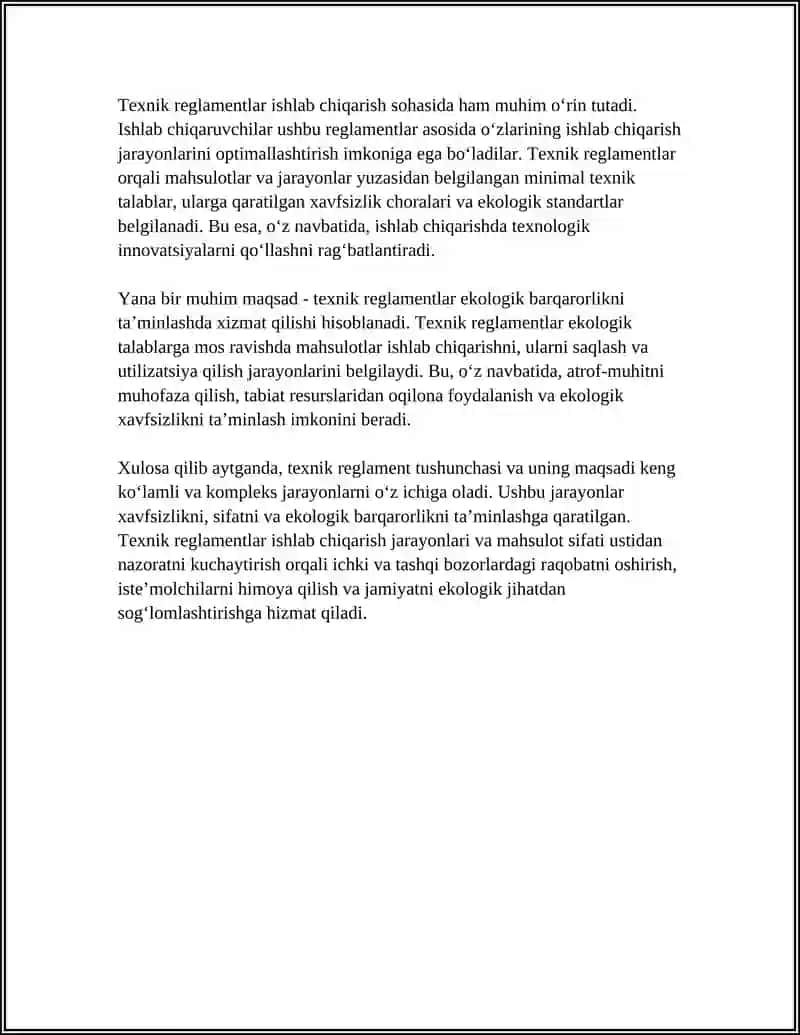 TEXNIK REGLAMENT VA ISHLAB CHIQISH 4